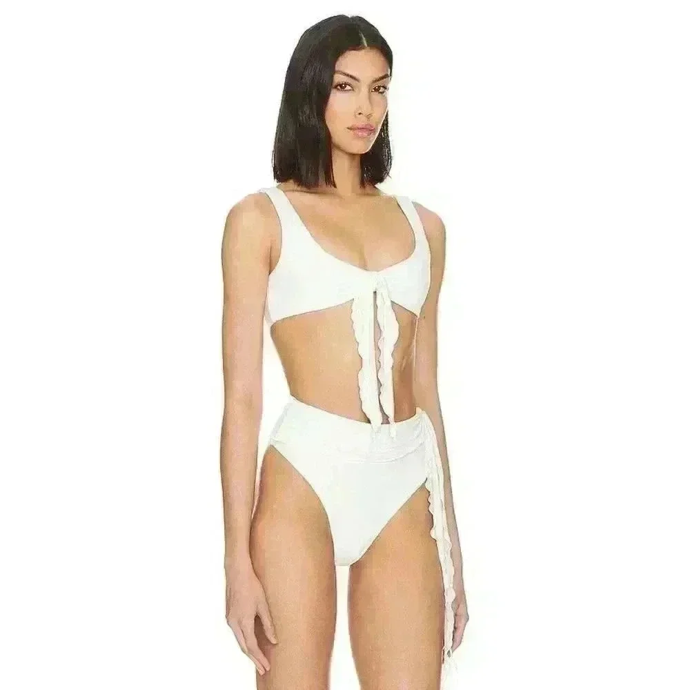 Frankie’s Bikinis Gaia x Pamela Anderson Bikini 2 piece cream/white. Size S